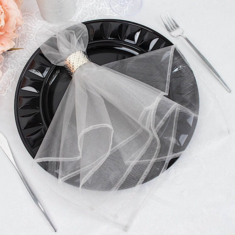 10 pcs 23" x  23' Sheer Organza Decorative Dinner Table Napkins