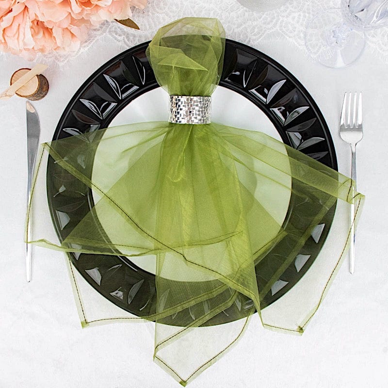 10 pcs 23" x  23' Sheer Organza Decorative Dinner Table Napkins