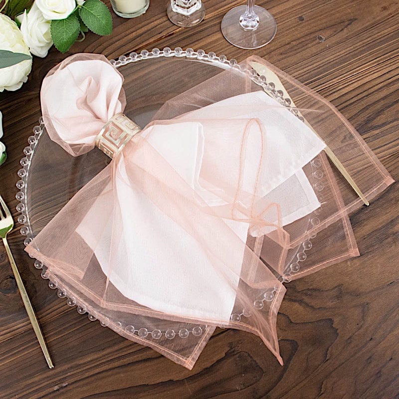 10 pcs 23" x  23' Sheer Organza Decorative Dinner Table Napkins
