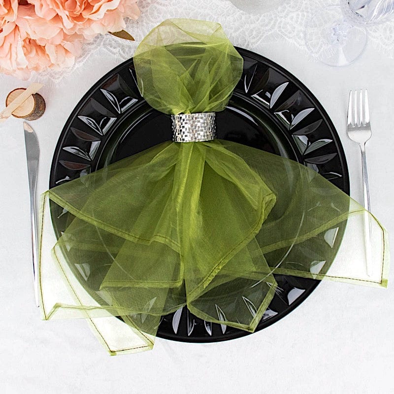 10 pcs 23" x  23' Sheer Organza Decorative Dinner Table Napkins