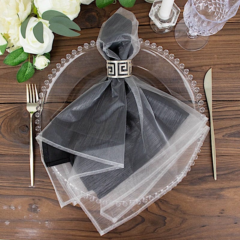 10 pcs 23" x  23' Sheer Organza Decorative Dinner Table Napkins