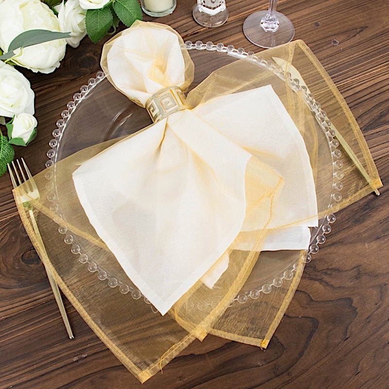 10 pcs 23" x  23' Sheer Organza Decorative Dinner Table Napkins