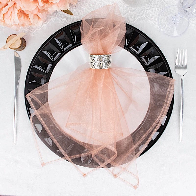 10 pcs 23" x  23' Sheer Organza Decorative Dinner Table Napkins