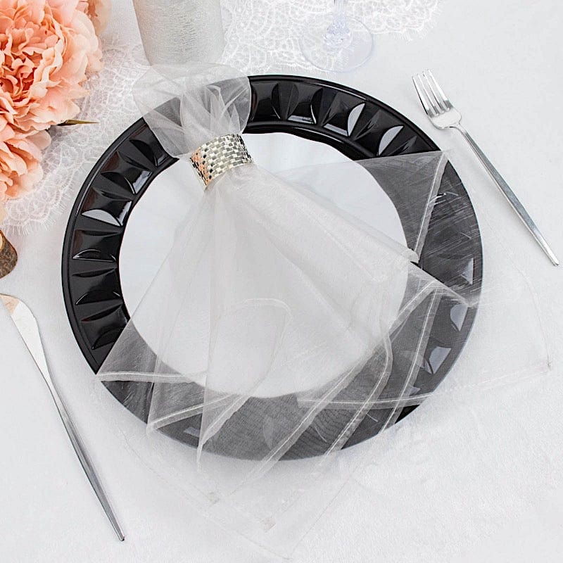 10 pcs 23" x  23' Sheer Organza Decorative Dinner Table Napkins