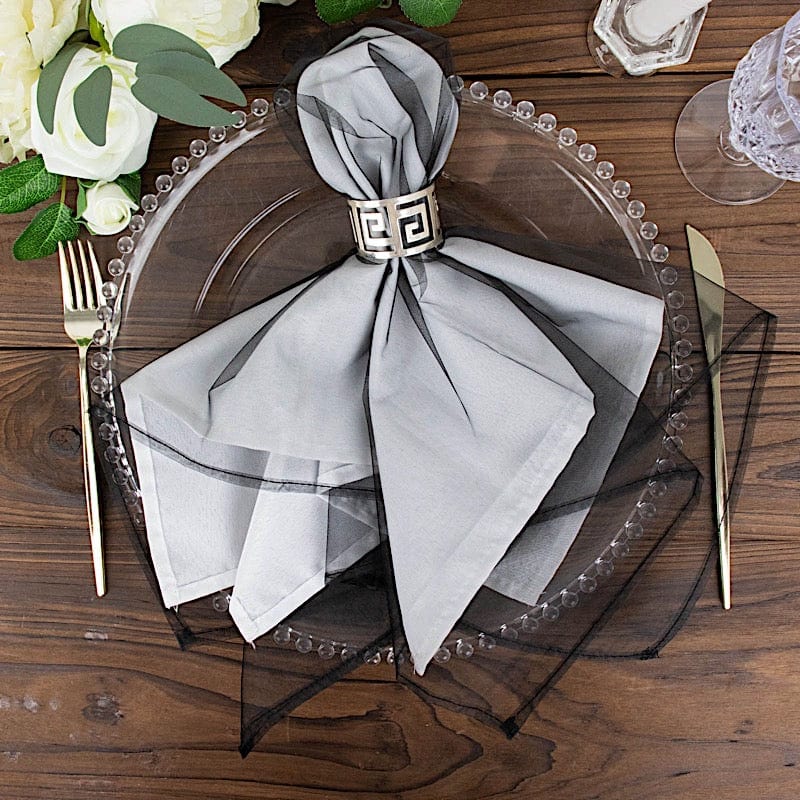 10 pcs 23" x  23' Sheer Organza Decorative Dinner Table Napkins