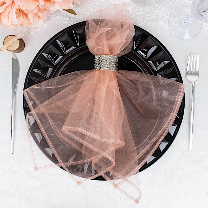 10 pcs 23" x  23' Sheer Organza Decorative Dinner Table Napkins