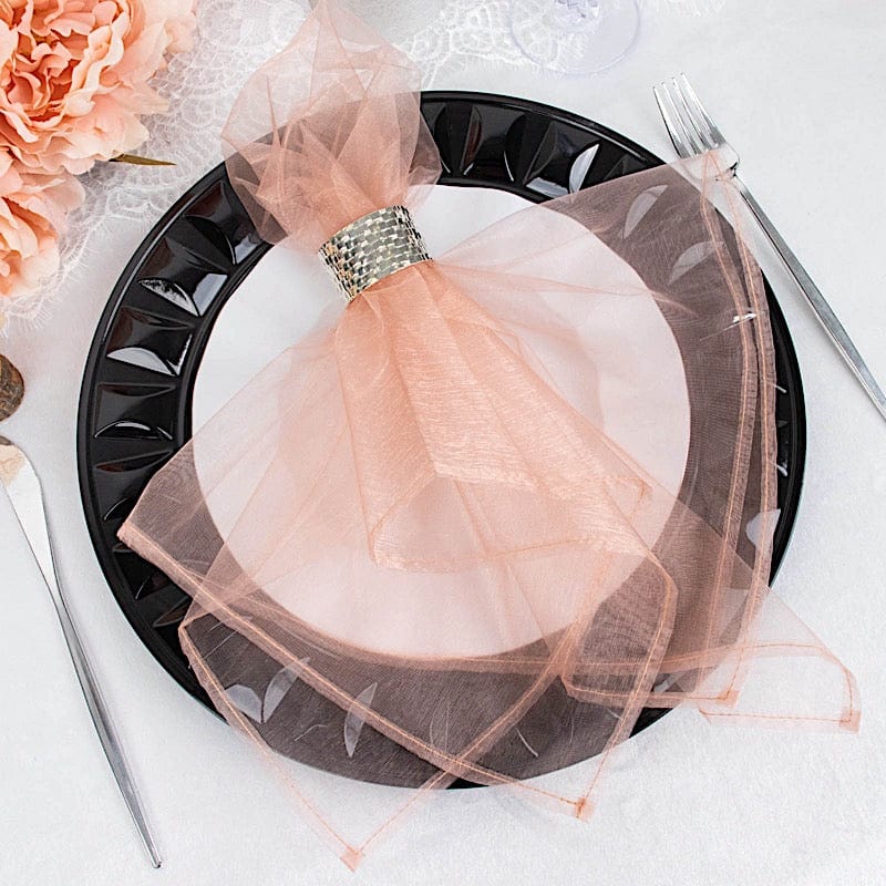 10 pcs 23" x  23' Sheer Organza Decorative Dinner Table Napkins NAP_ORGZ_080