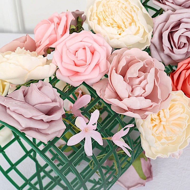 10 pcs 24" x 16" Artificial DIY Plastic Mesh Flower Wall Panel- Dark Green ARTI_PAN01_2416_GRN