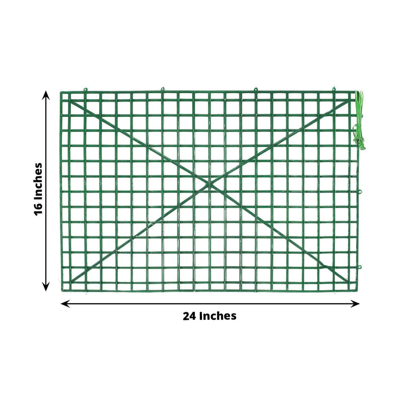 10 pcs 24" x 16" Artificial DIY Plastic Mesh Flower Wall Panel- Dark Green ARTI_PAN01_2416_GRN