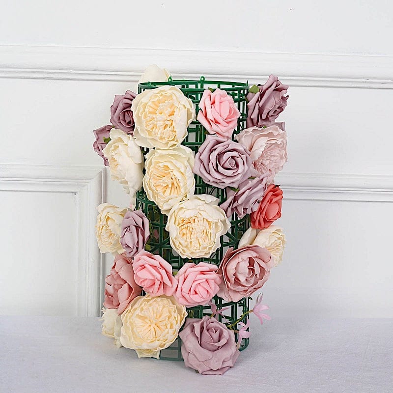 10 pcs 24" x 16" Artificial DIY Plastic Mesh Flower Wall Panel- Dark Green ARTI_PAN01_2416_GRN