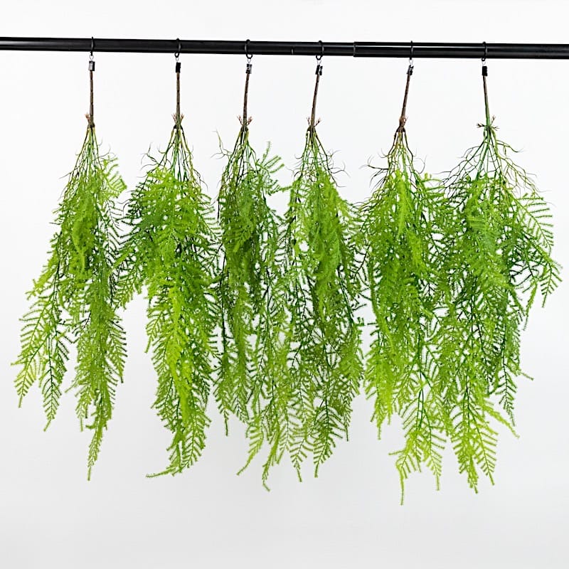 10 pcs 32” Artificial Hanging Fern Bushes - Green ARTI_GRN_HANG06_32