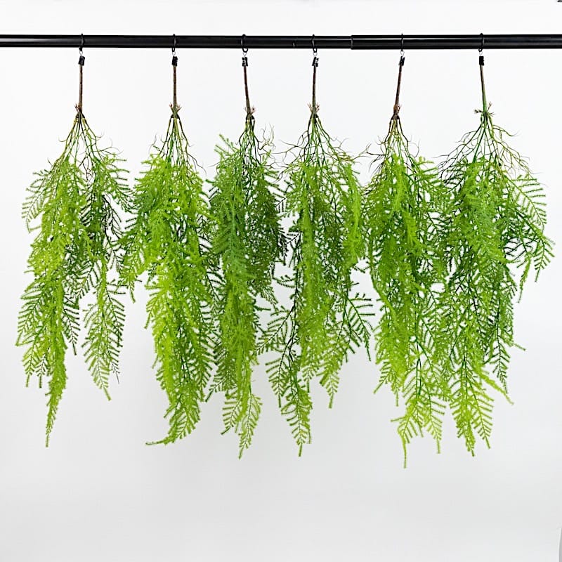 10 pcs 32” Artificial Hanging Fern Bushes - Green ARTI_GRN_HANG06_32
