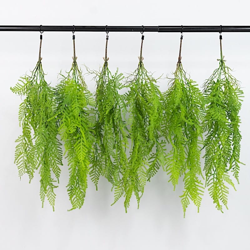 10 pcs 32” Artificial Hanging Fern Bushes - Green ARTI_GRN_HANG06_32