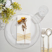 10 pcs 8" Plastic Dinner Plates With Beaded Rim - Disposable Tableware