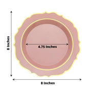 10 pcs 8" White Plastic Dessert Plates With Scalloped Rim - Disposable Tableware