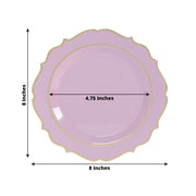 10 pcs 8" White Plastic Dessert Plates With Scalloped Rim - Disposable Tableware