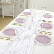 10 pcs 8" White Plastic Dessert Plates With Scalloped Rim - Disposable Tableware