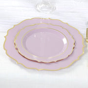 10 pcs 8" White Plastic Dessert Plates With Scalloped Rim - Disposable Tableware