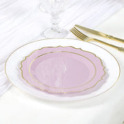 10 pcs 8" White Plastic Dessert Plates With Scalloped Rim - Disposable Tableware