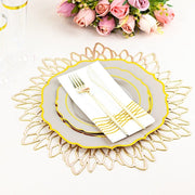 10 pcs 8" White Plastic Dessert Plates With Scalloped Rim - Disposable Tableware