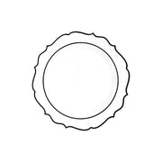 10 pcs 8" White Plastic Dessert Plates With Scalloped Rim - Disposable Tableware DSP_PLR0011_8_CLBK