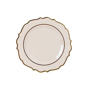 10 pcs 8" White Plastic Dessert Plates With Scalloped Rim - Disposable Tableware DSP_PLR0011_8_TAUP