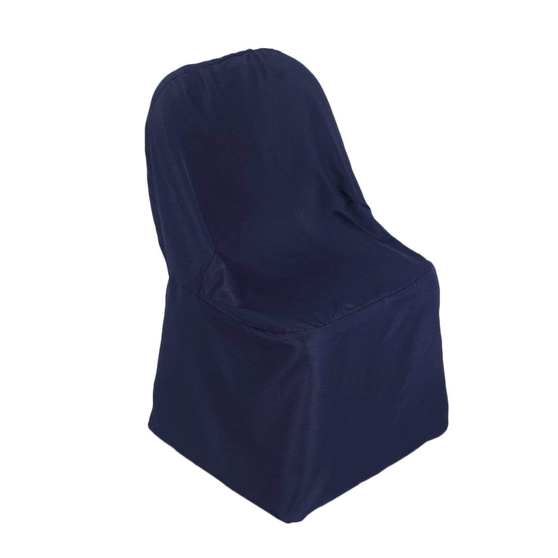 10 pcs Folding Flat Chair Covers Wedding Party Decorations CHAIR_FOLD1_NAVY_PK10