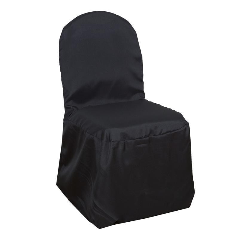 10 pcs Polyester Banquet Chair Covers Wedding Decorations CHAIR_BANQ_BLK_PK10