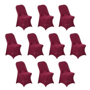 10 pcs Spandex Folding Chair Covers Wedding Party Decorations CHAIR_SPFD_BURG_PK10