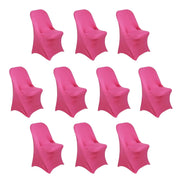 10 pcs Spandex Folding Chair Covers Wedding Party Decorations CHAIR_SPFD_FUSH_PK10