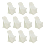 10 pcs Spandex Folding Chair Covers Wedding Party Decorations CHAIR_SPFD_IVR_PK10