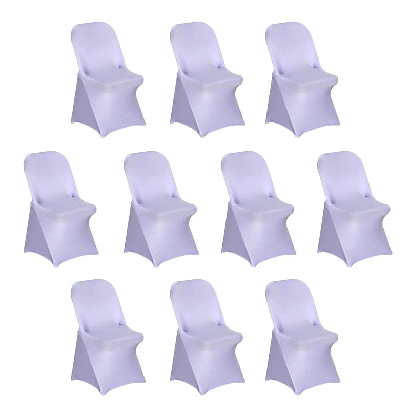 10 pcs Spandex Folding Chair Covers Wedding Party Decorations CHAIR_SPFD_LAV_PK10