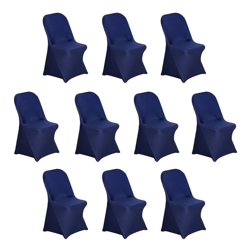 10 pcs Spandex Folding Chair Covers Wedding Party Decorations CHAIR_SPFD_NAVY_PK10