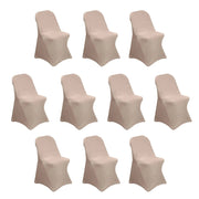 10 pcs Spandex Folding Chair Covers Wedding Party Decorations CHAIR_SPFD_NUDE_PK10