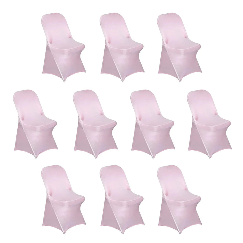 10 pcs Spandex Folding Chair Covers Wedding Party Decorations CHAIR_SPFD_PINK_PK10