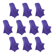10 pcs Spandex Folding Chair Covers Wedding Party Decorations CHAIR_SPFD_PURP_PK10
