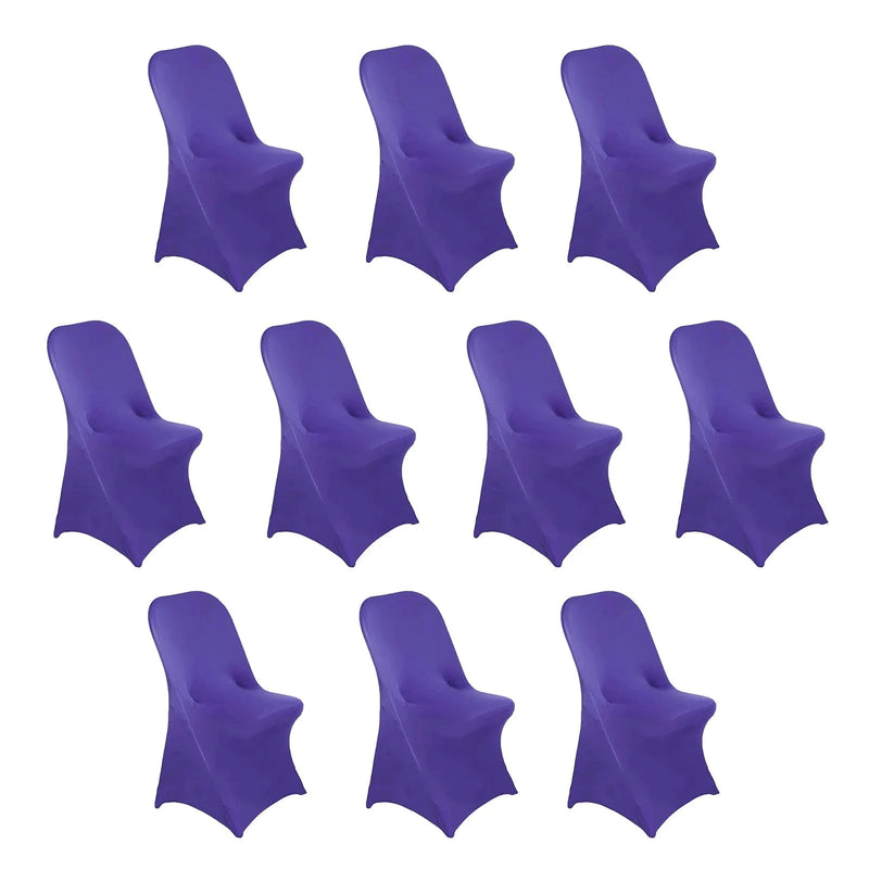 10 pcs Spandex Folding Chair Covers Wedding Party Decorations CHAIR_SPFD_PURP_PK10