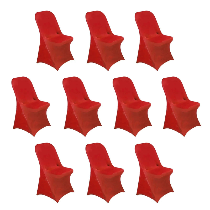 10 pcs Spandex Folding Chair Covers Wedding Party Decorations CHAIR_SPFD_RED_PK10