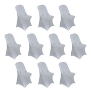 10 pcs Spandex Folding Chair Covers Wedding Party Decorations CHAIR_SPFD_SILV_PK10