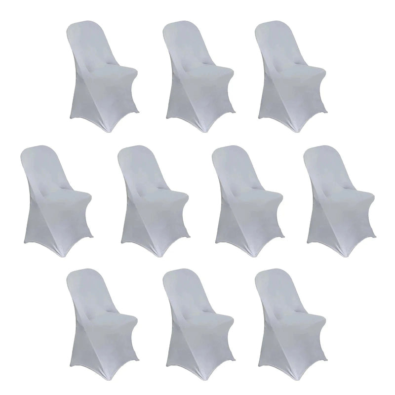 10 pcs Spandex Folding Chair Covers Wedding Party Decorations CHAIR_SPFD_SILV_PK10