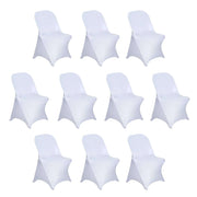 10 pcs Spandex Folding Chair Covers Wedding Party Decorations CHAIR_SPFD_WHT_PK10
