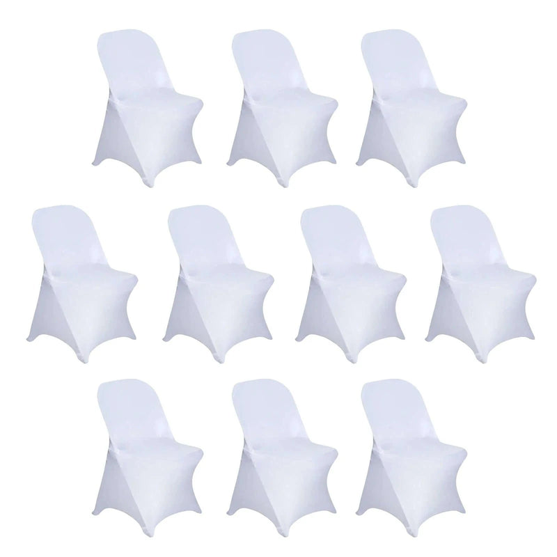 10 pcs Spandex Folding Chair Covers Wedding Party Decorations CHAIR_SPFD_WHT_PK10
