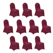 10 pcs Spandex Stretchable Chair Covers Wedding Party Decorations CHAIR_SPX_BURG_PK10