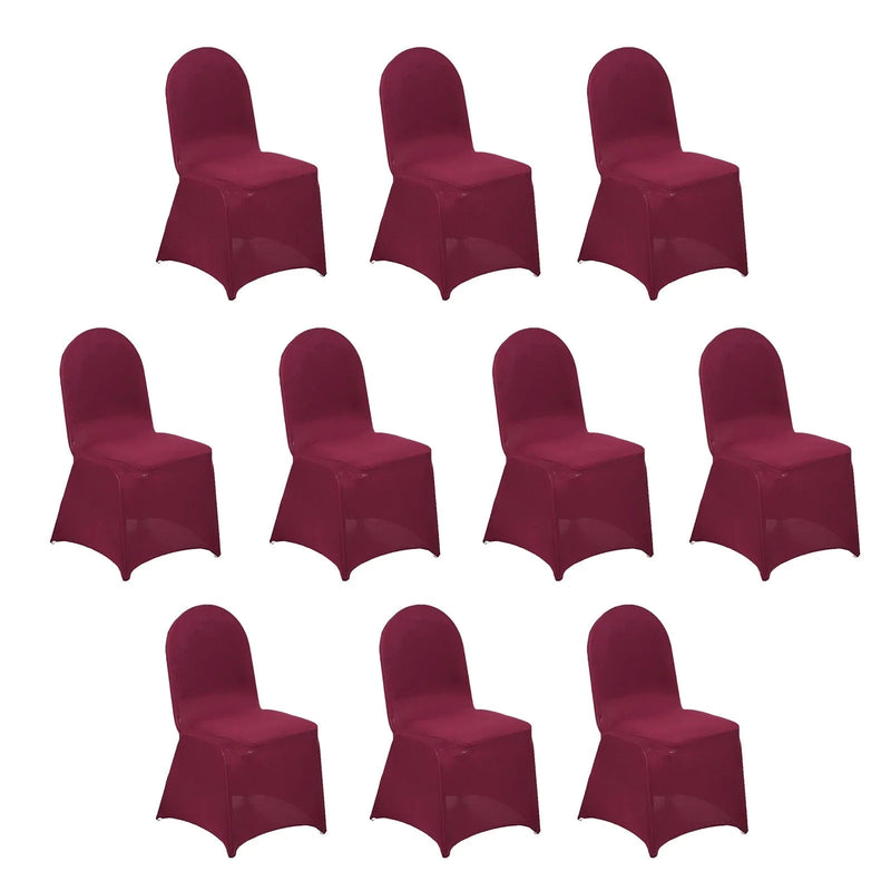 10 pcs Spandex Stretchable Chair Covers Wedding Party Decorations CHAIR_SPX_BURG_PK10
