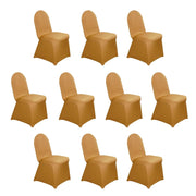 10 pcs Spandex Stretchable Chair Covers Wedding Party Decorations CHAIR_SPX_GOLD_PK10