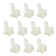 10 pcs Spandex Stretchable Chair Covers Wedding Party Decorations CHAIR_SPX_IVR_PK10