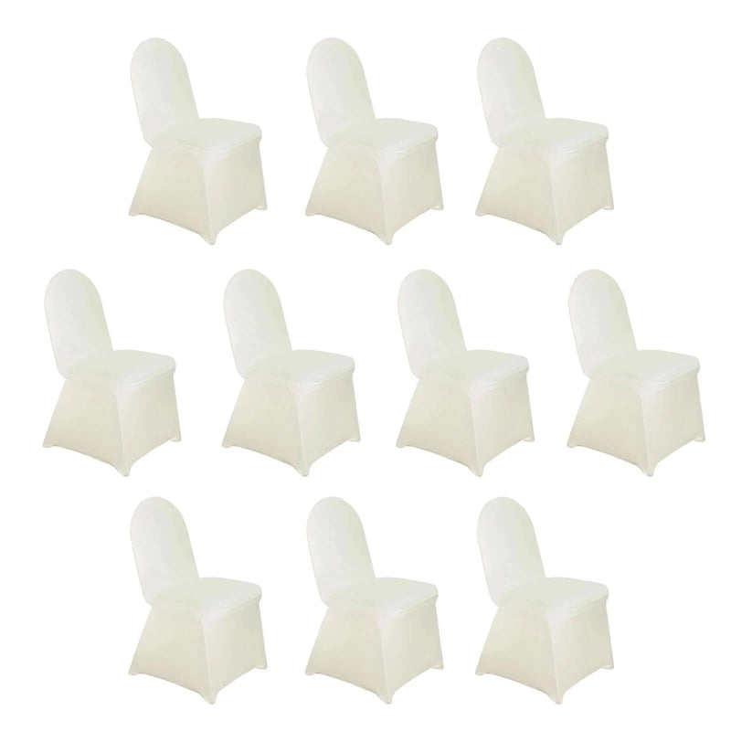 10 pcs Spandex Stretchable Chair Covers Wedding Party Decorations CHAIR_SPX_IVR_PK10