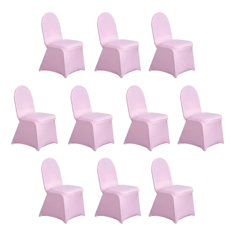 10 pcs Spandex Stretchable Chair Covers Wedding Party Decorations CHAIR_SPX_PINK_PK10