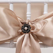 10 Pearl Floral Metal Napkin Rings with Gold Rim