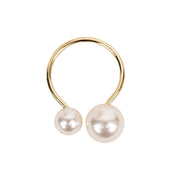 10 Pearl Gold Metal Napkin Rings Dining Table Decor - White NAP_RING53_WHT